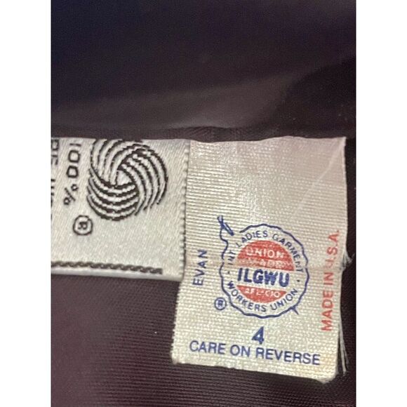 Evan Picone Vintage Dress Navy Size 4 Belted Wool 60s 70s Classic Career ILGWU - Picture 10 of 11